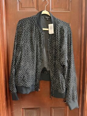 torrid Black Polka Dot Bomber Jacket